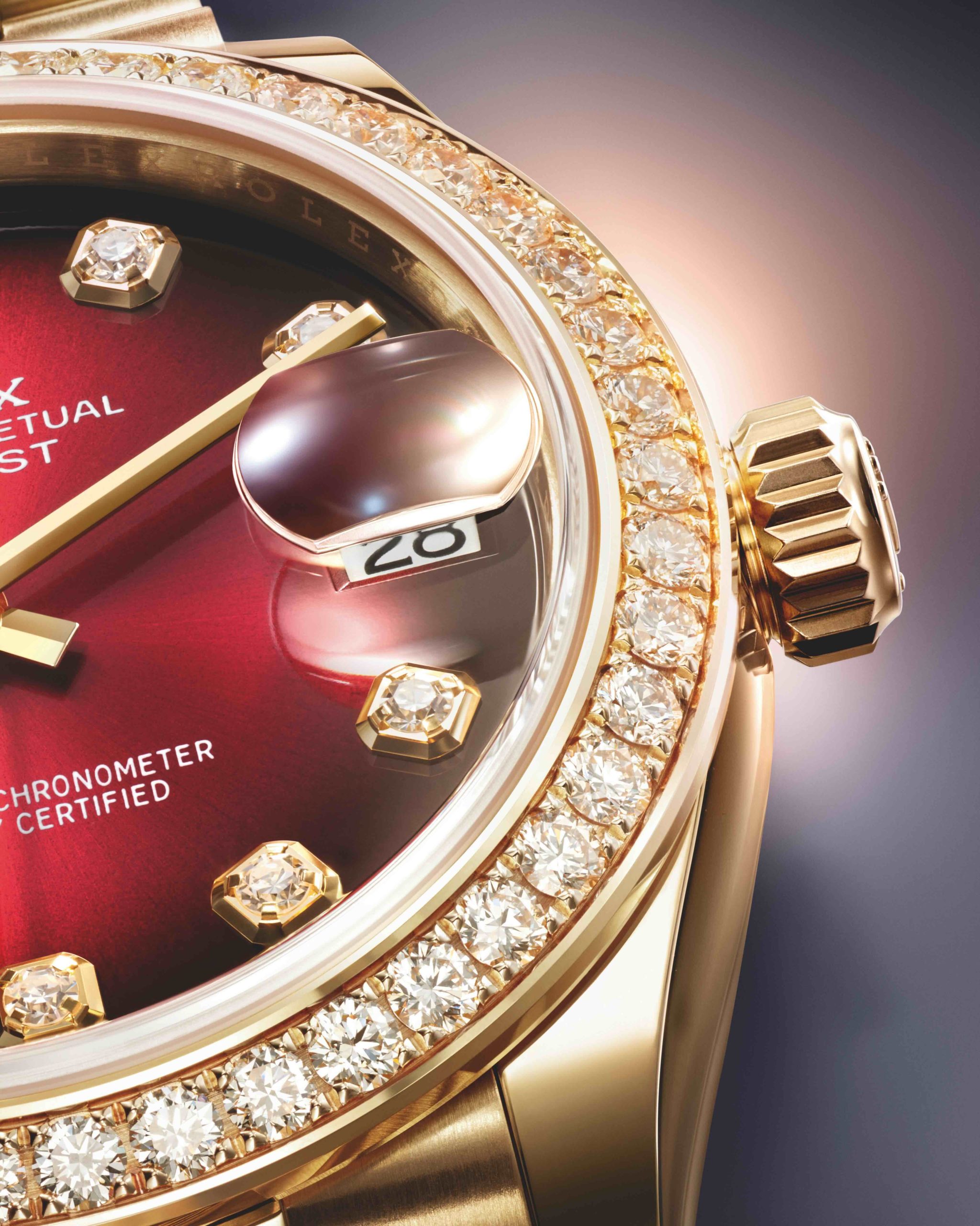 Rolex Unveils Daring New Datejust 31 With Red Ombré Dial & Diamond Details